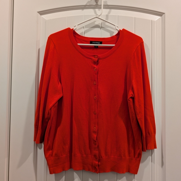 Roz & Ali Sweaters - Roz & Ali Vibrant Red Cardigan Sweater